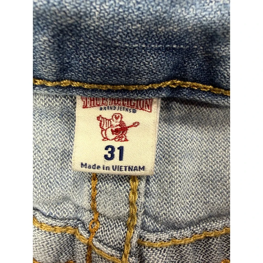 True Religion Slim Flap Old Distressed Jeans Mens Sz 31 31x27 (EE25)